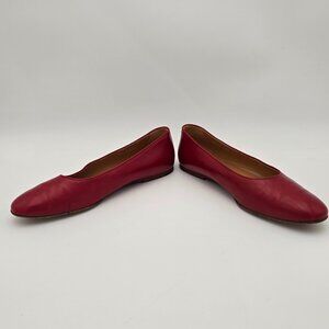 Ralph Lauren Smooth Red Leather Flats.